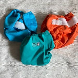 Rumparooz diaper covers. Set of 3. Velcro/hook and loop closure.